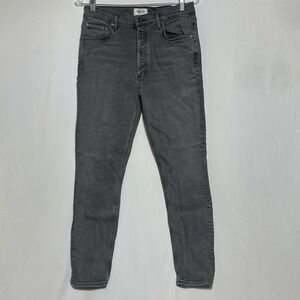 AGOLDE Jeans Women sz 28 Nico High Rise Black/Gray A093-1286 Button Fly Pants